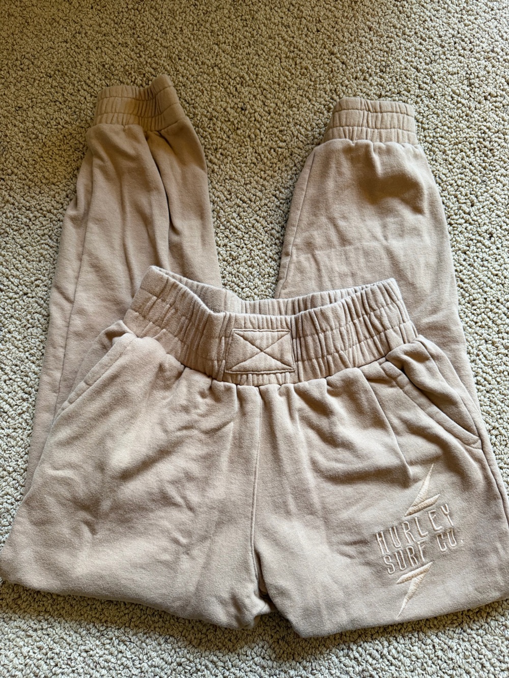 Hurley Small Ribbed Sweatpants in Warm Tan